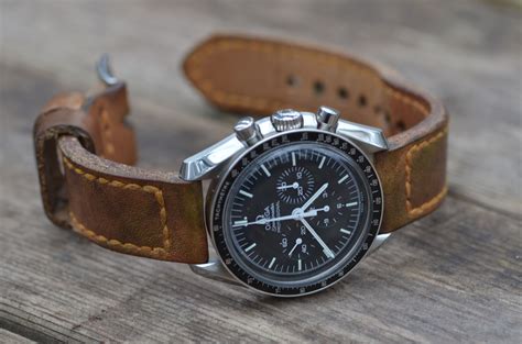 omega speedmaster brown leather strap price|omega speedmaster with nato strap.